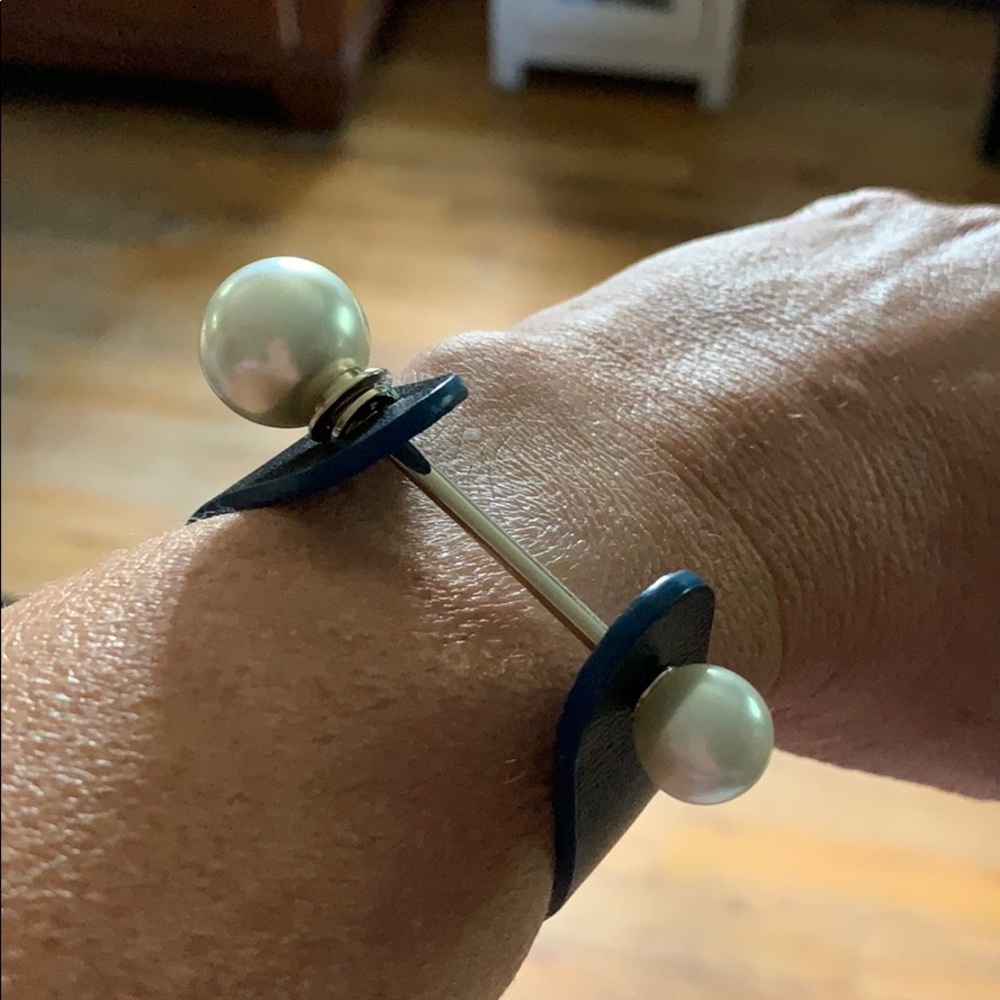 Christian Dior Pearl bar cuff bracelet